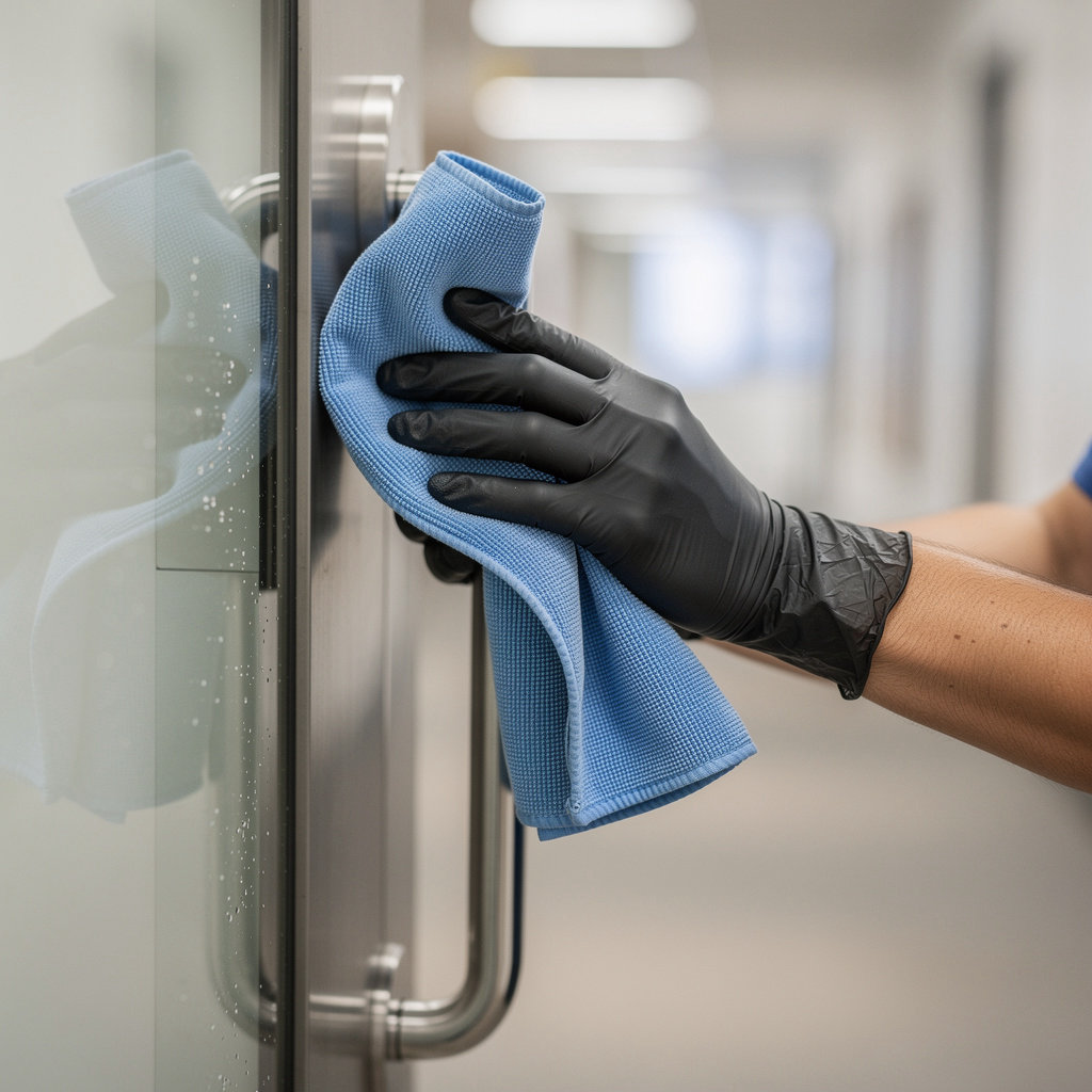 Boise Janitor Services professional team following a systematic cleaning process in a Boise office