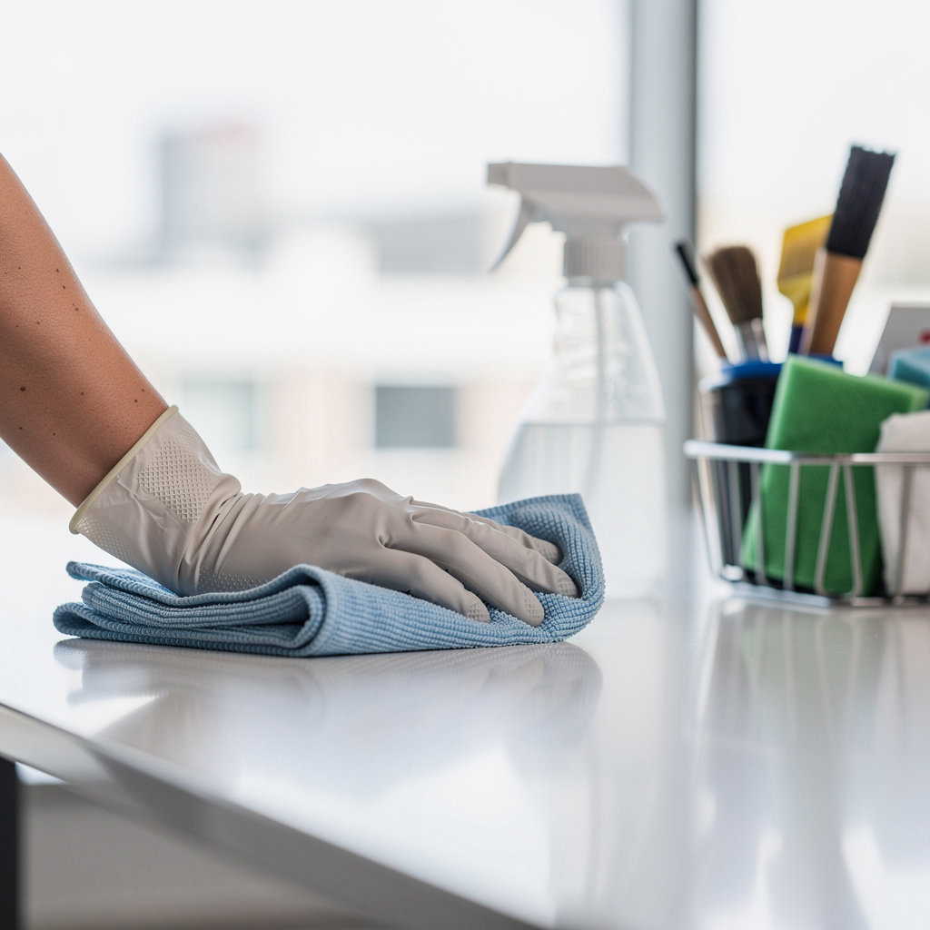 Boise Janitor Services professional team member performing detailed commercial cleaning in a Boise office